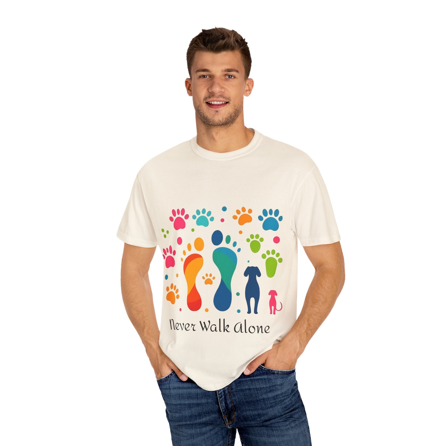 Never Walk Alone - Unisex Garment-Dyed T-shirt