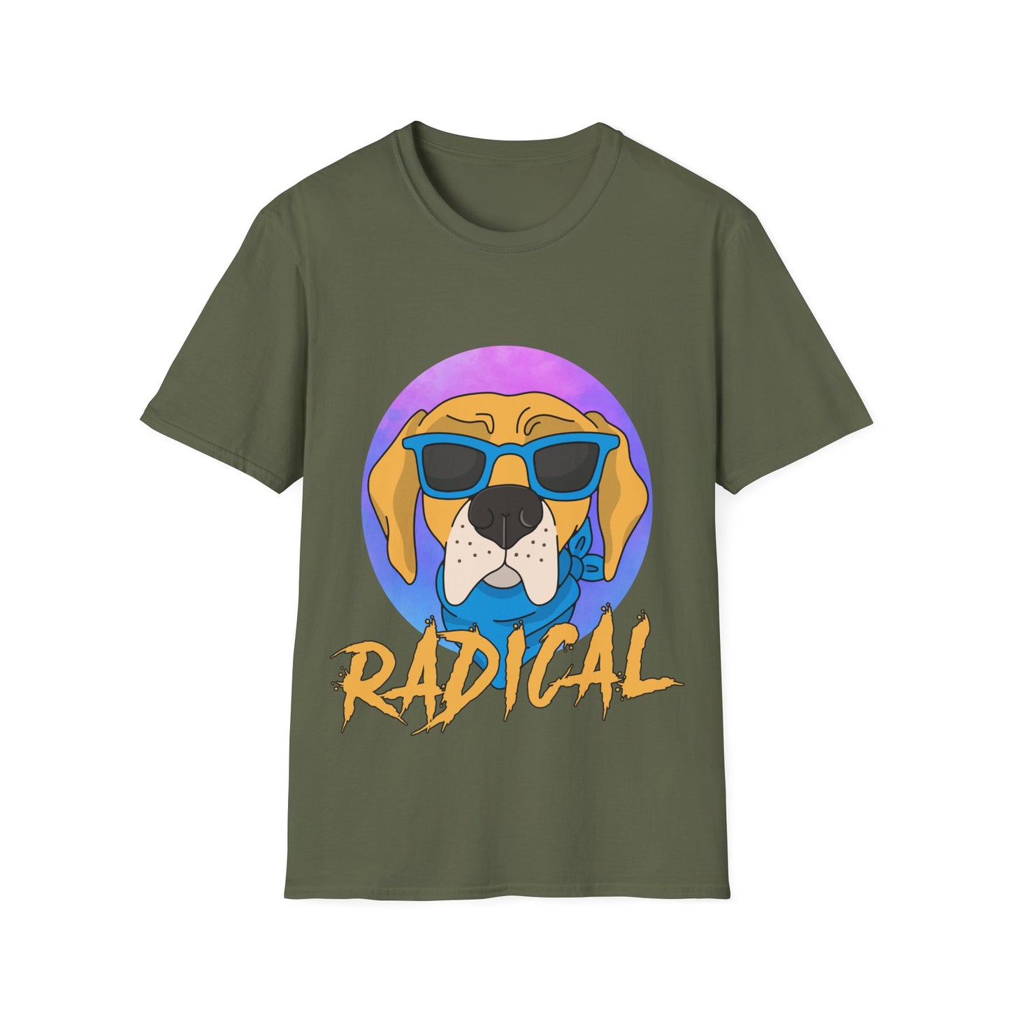 Radical dog t-shirt, cool dog shirt, sunglasses dog design, funny dog tee, hip dog graphic tee, trendy pet lover shirt