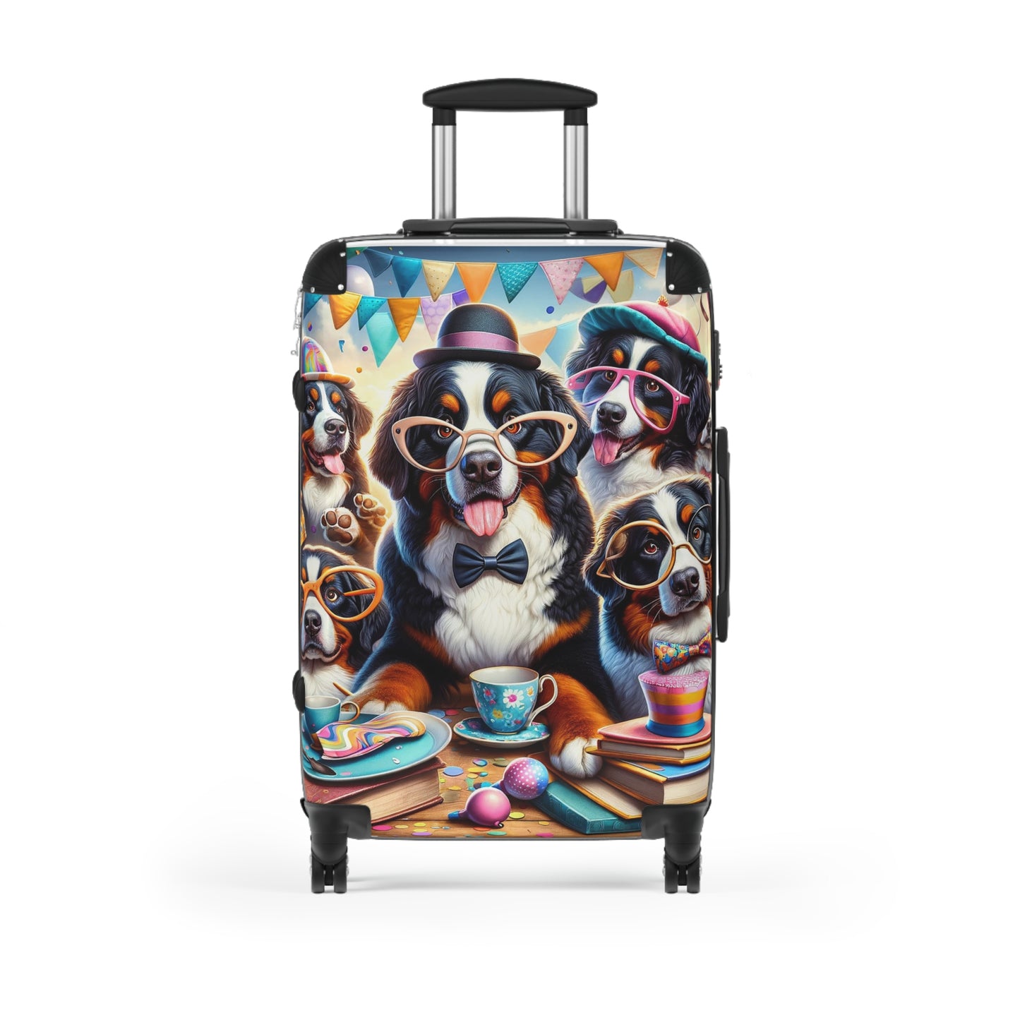 Whimsical Bernese Mountain Dog Suitcase - Fun and Playful Design