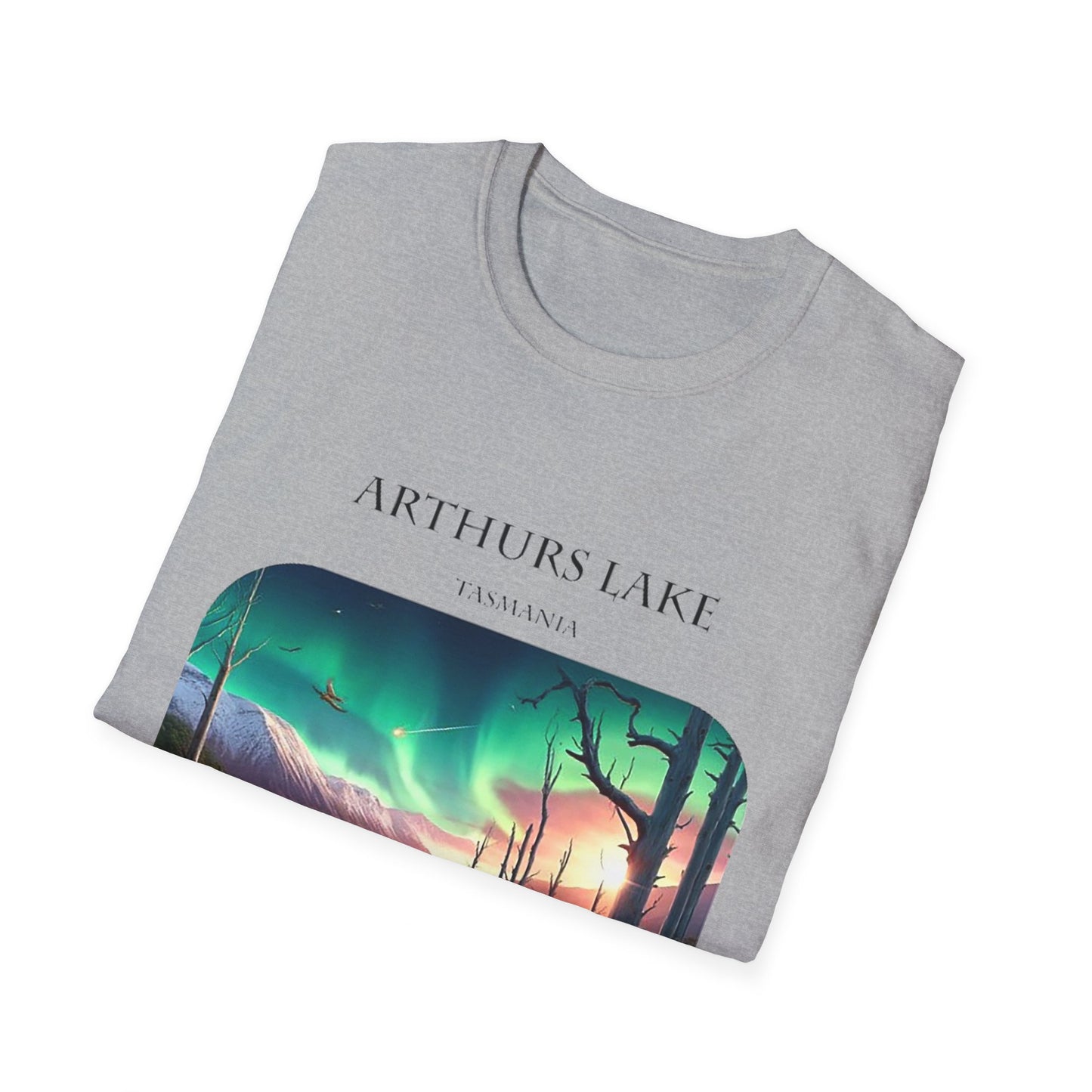 Explore the Wonders of the Central Plateau - Arthurs Lake - Unisex Softstyle T-Shirt