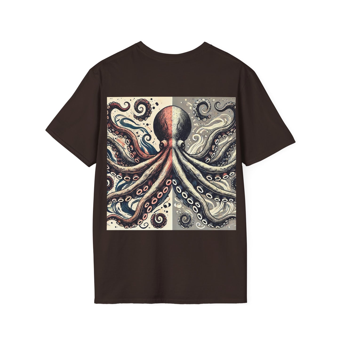 Vintage Octopus Art T-Shirt - Unisex Softstyle T-Shirt