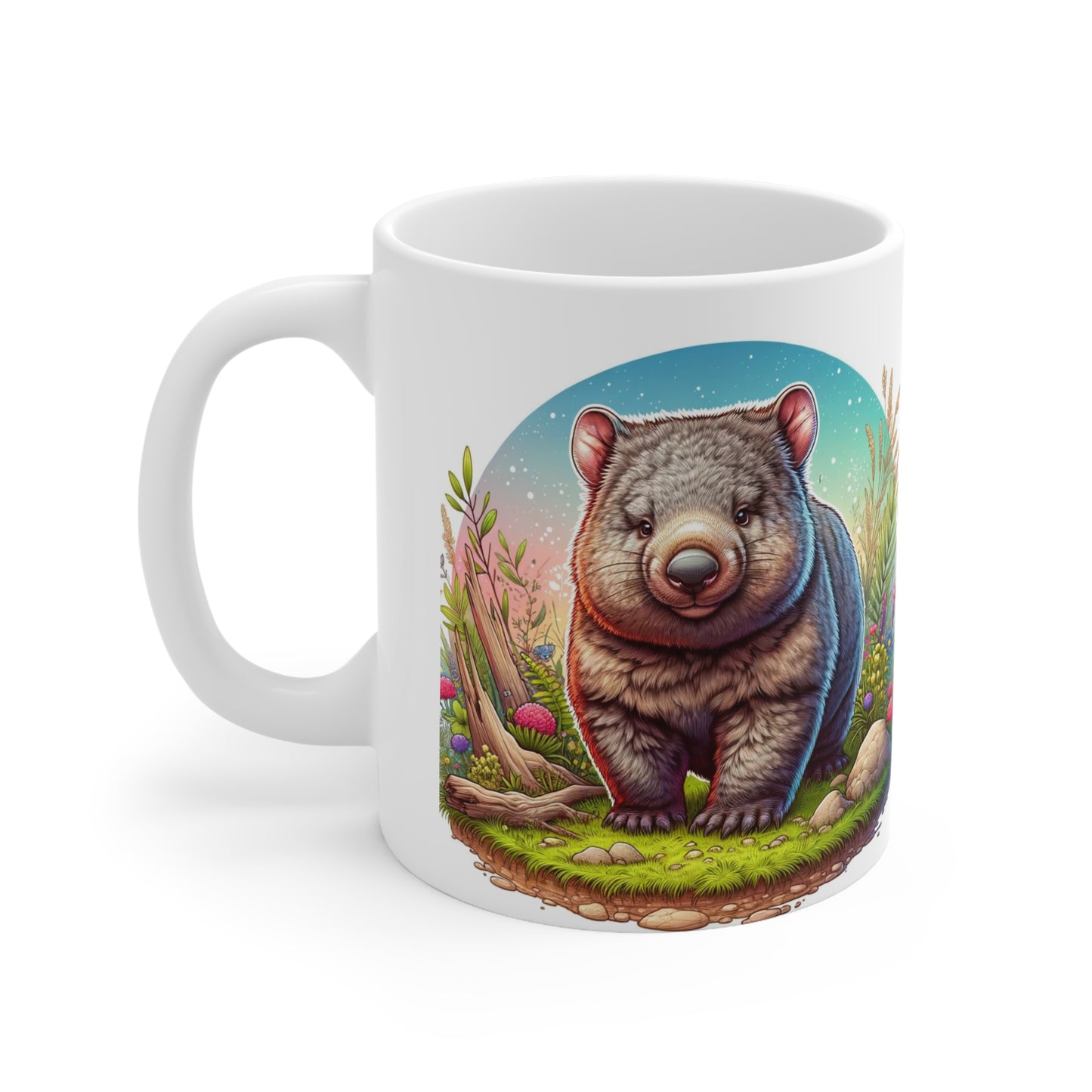 Charming Tasmanian Wombat Ceramic Coffee Cups, 11oz, 15oz