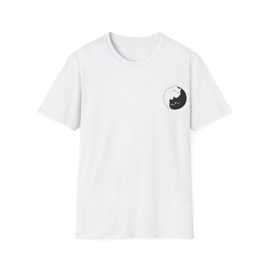 Yin yang cat shirt, minimalist cat design, cute cat t-shirt, black and white cat, pet lover apparel, zen cat shirt, casual wear