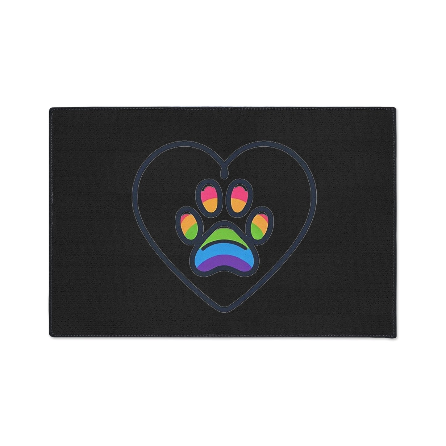 Rainbow Paw of Love Heavy Duty Floor Mat