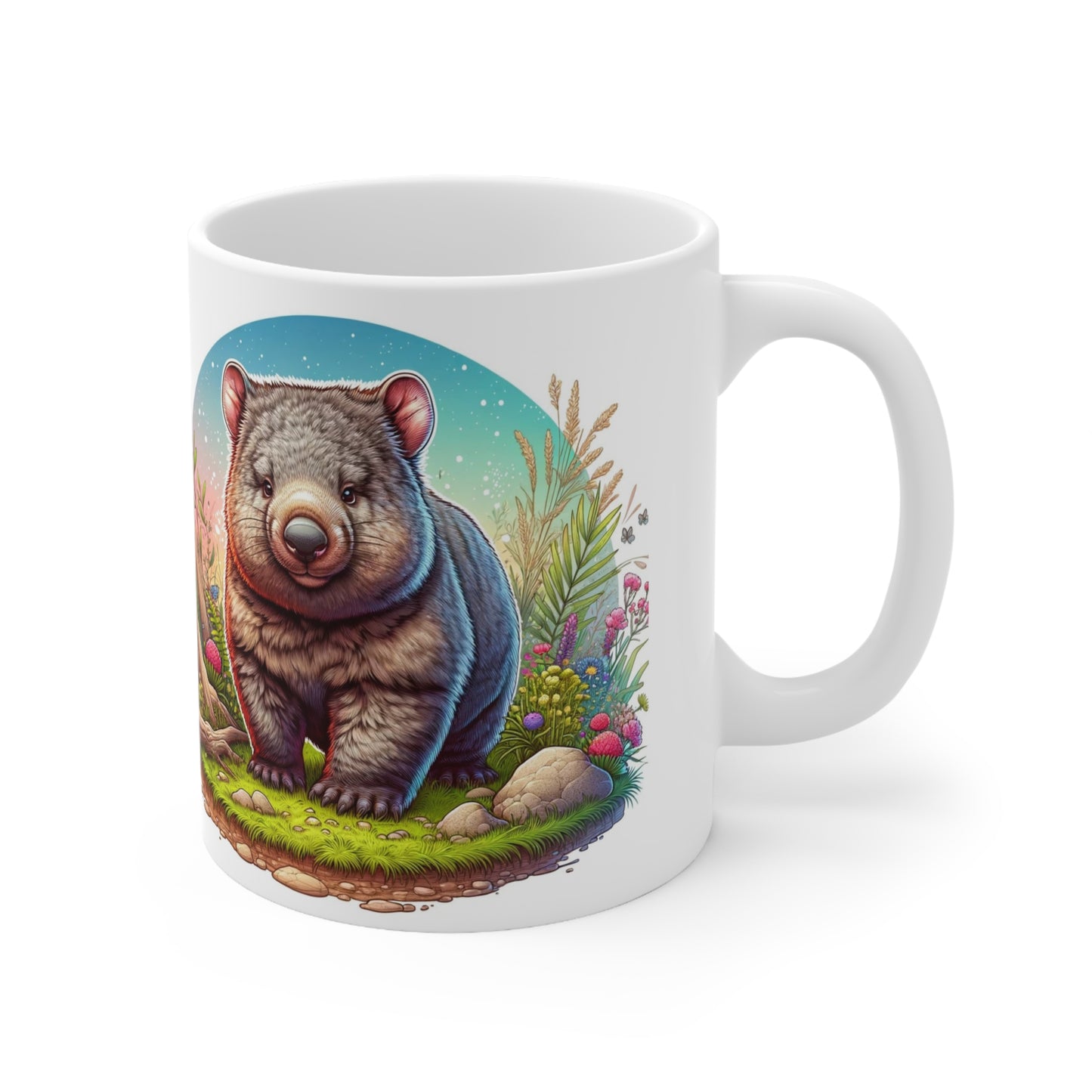 Charming Tasmanian Wombat Ceramic Coffee Cups, 11oz, 15oz