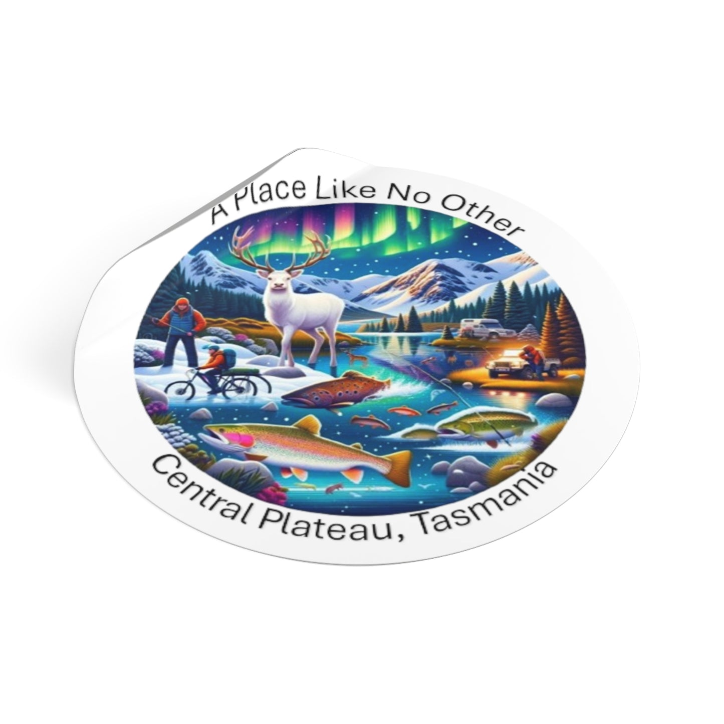 Explore the Wonders of Central Plateau - Round Vinyl Stickers