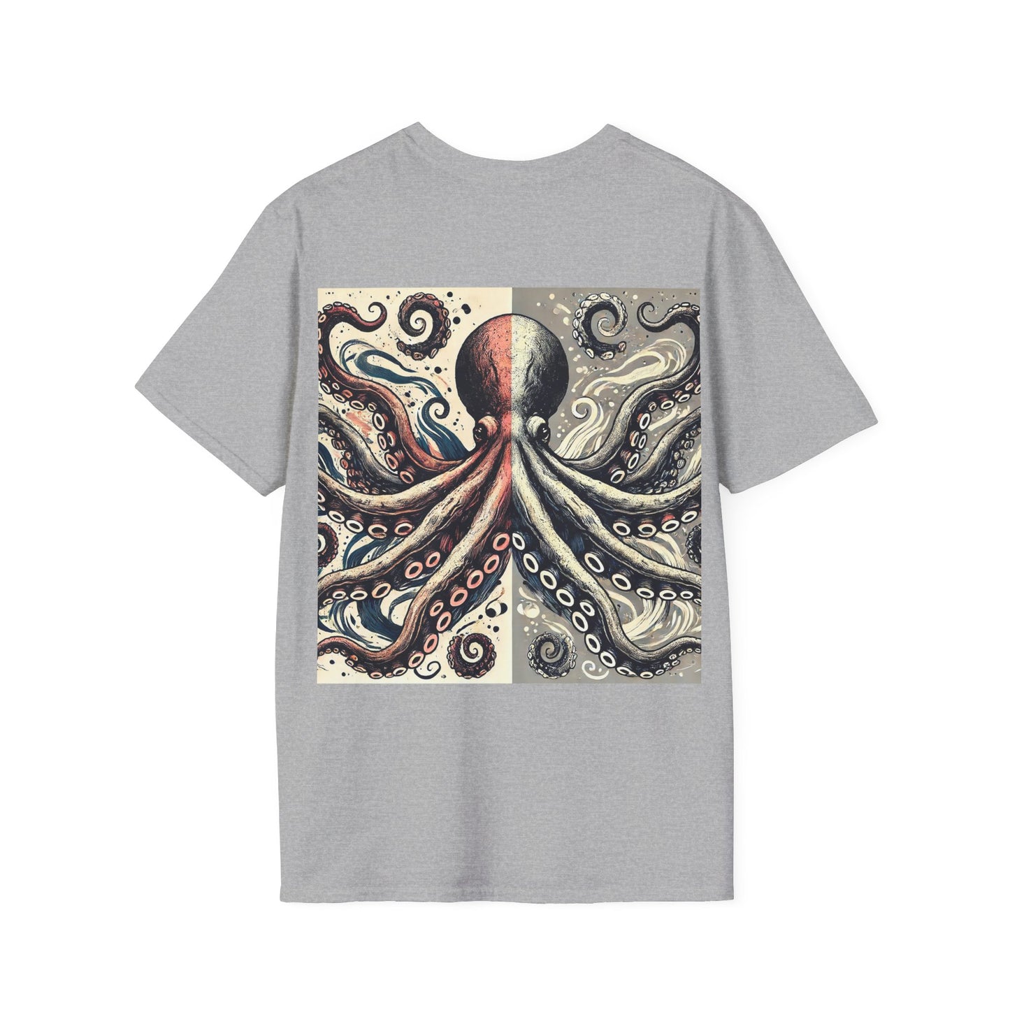 Vintage Octopus Art T-Shirt - Unisex Softstyle T-Shirt