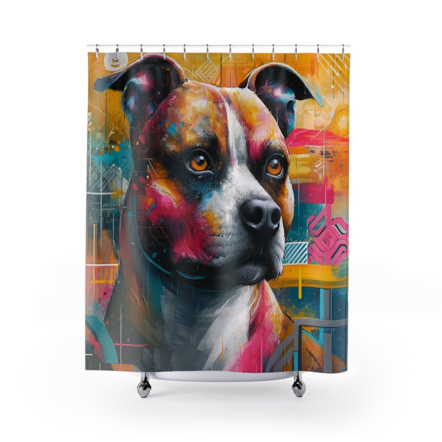 Vibrant Canine Majesty Shower Curtains