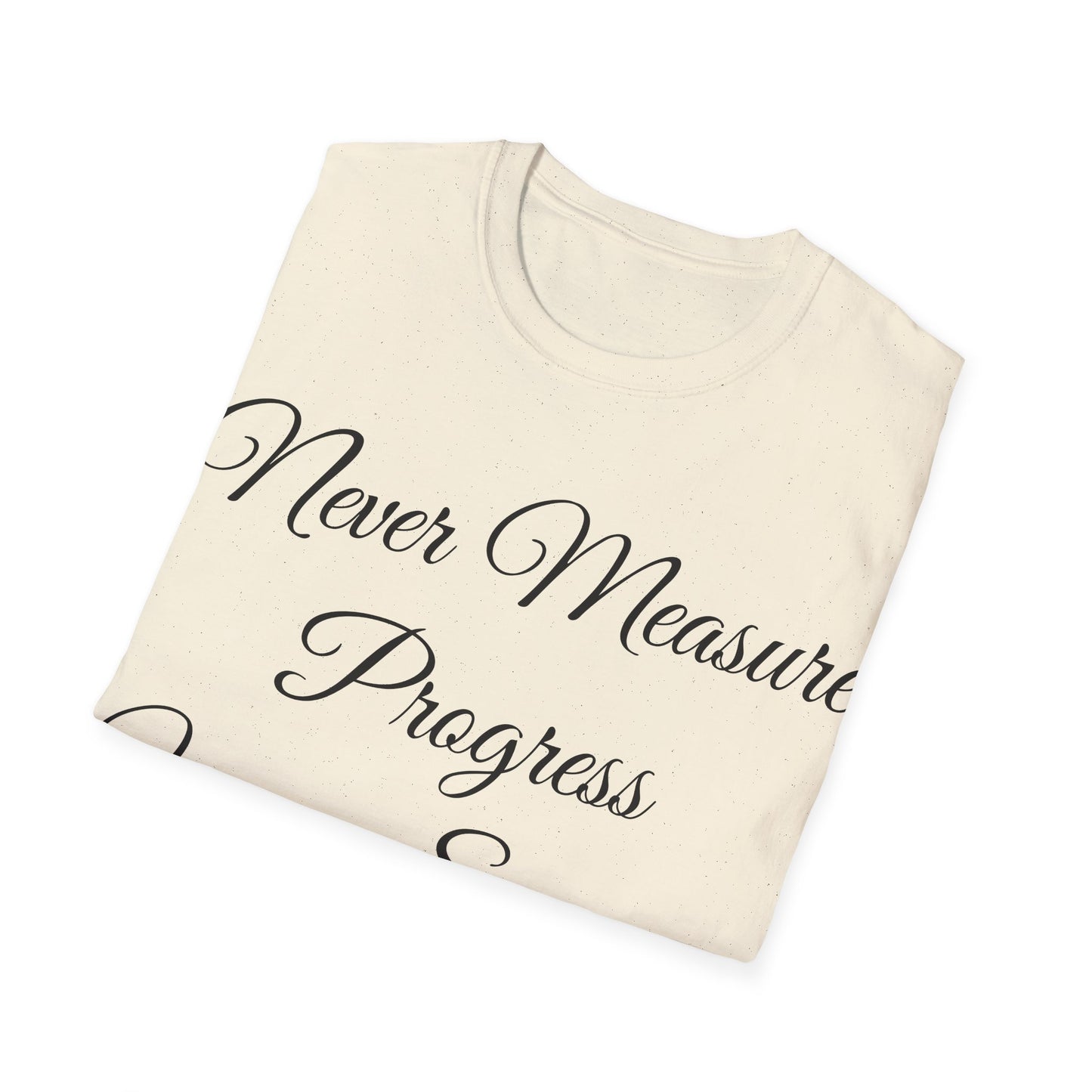 Inspirational Navy Blue T-Shirt - Never Measure Progress Using Someone Else's Ruler - Unisex Softstyle T-Shirt