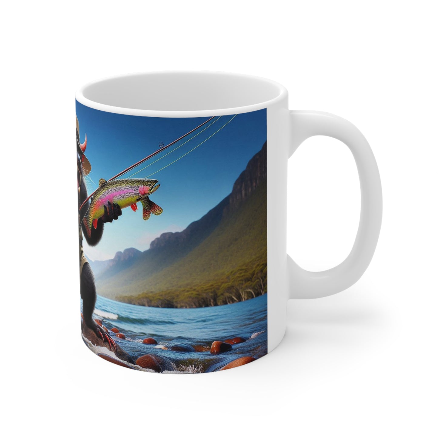 Fearless Fisherman Tasmanian Devil Mug - Ceramic Coffee Cups, 11oz, 15oz