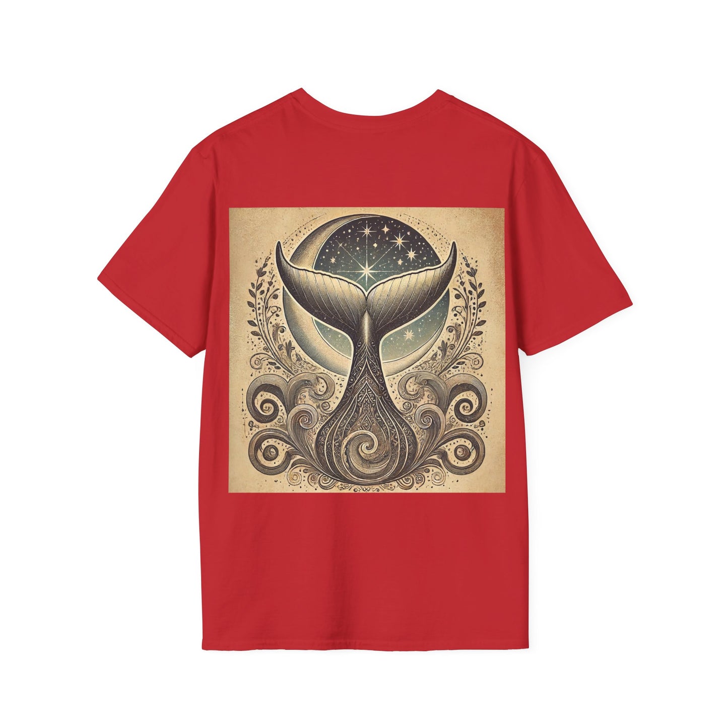 Vintage Whale Tail T-Shirt - Unisex Softstyle T-Shirt