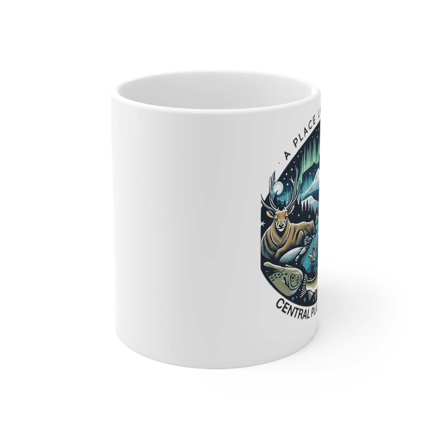 Explore the Wonders of Central Plateau, Tasmania  - White Ceramic Mug, 11oz - Right Hand