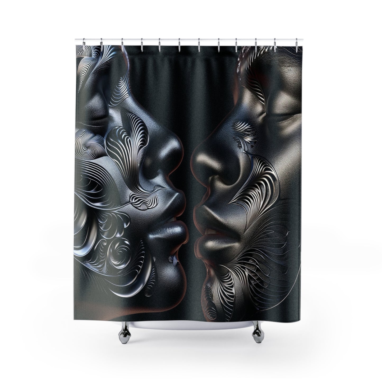 Abstract Faces in Harmony Shower Curtain