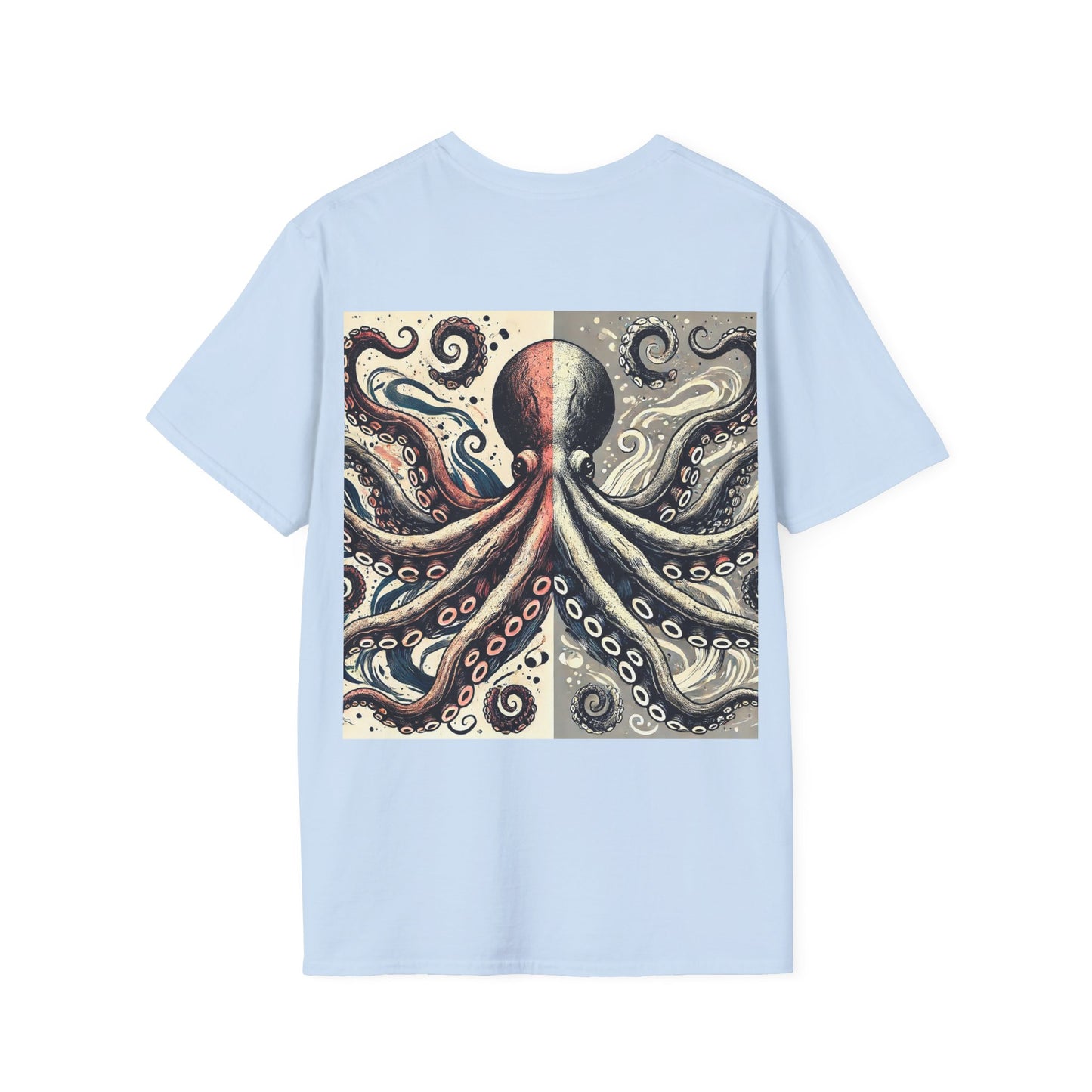 Vintage Octopus Art T-Shirt - Unisex Softstyle T-Shirt