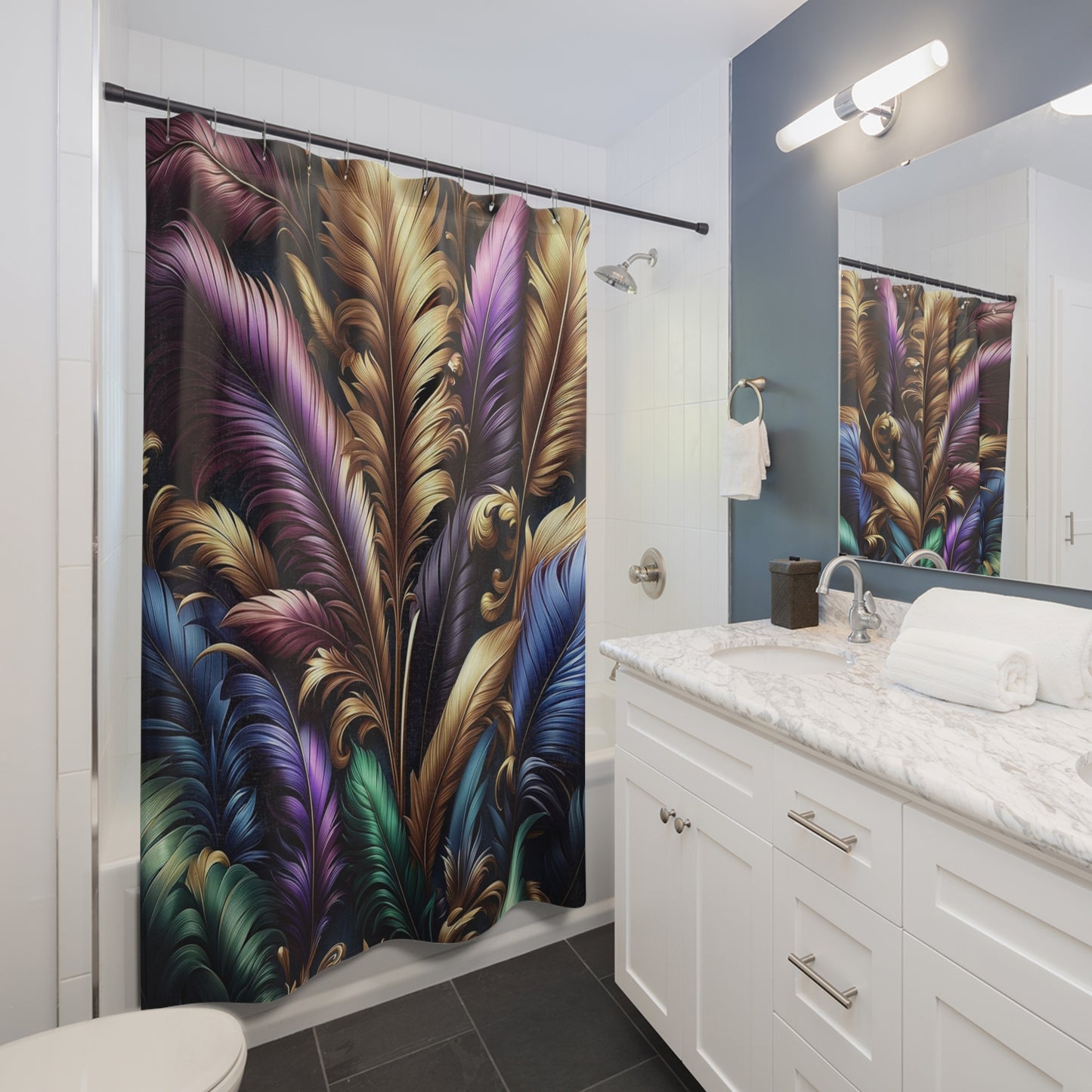 Elegant Feather Fantasy Shower Curtain