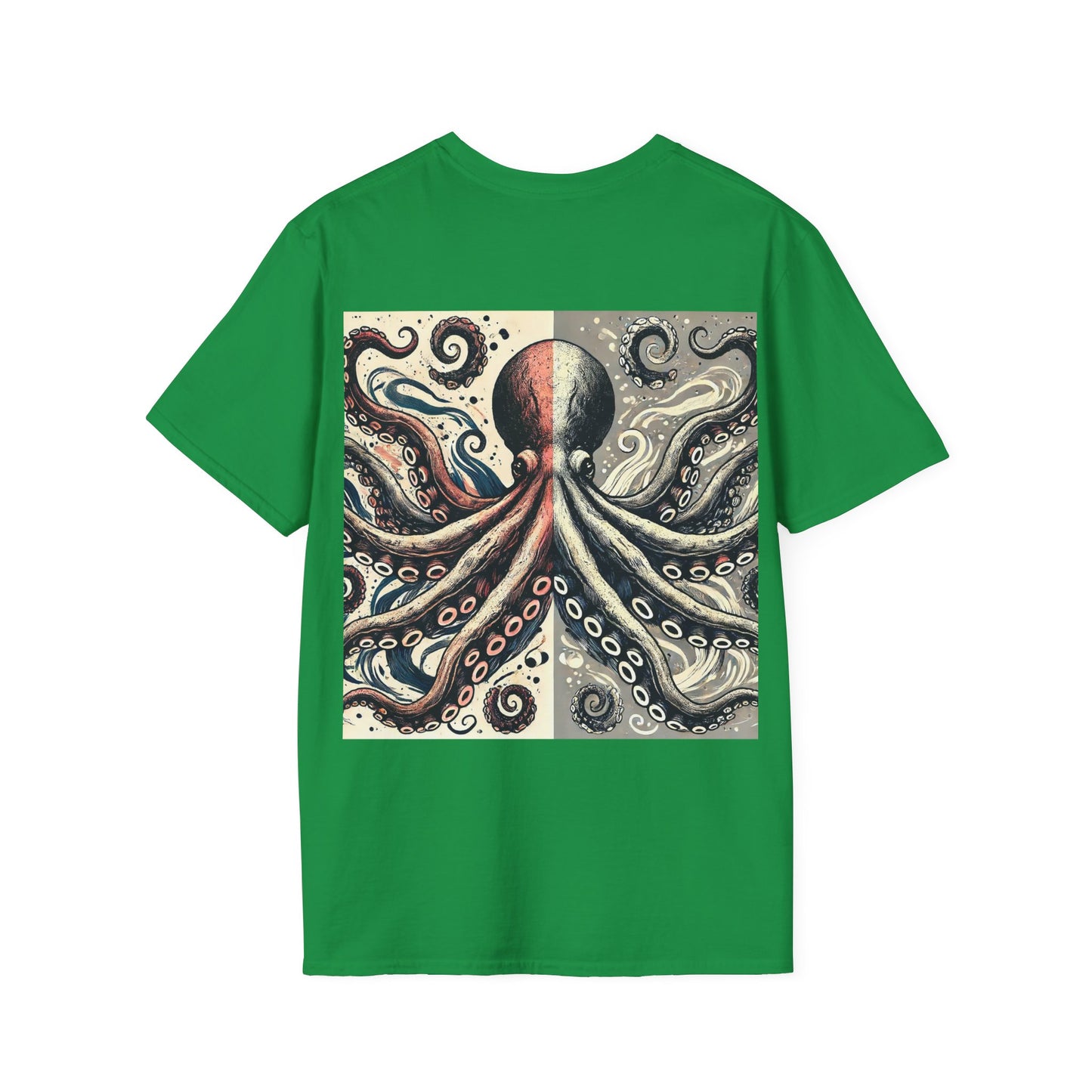 Vintage Octopus Art T-Shirt - Unisex Softstyle T-Shirt